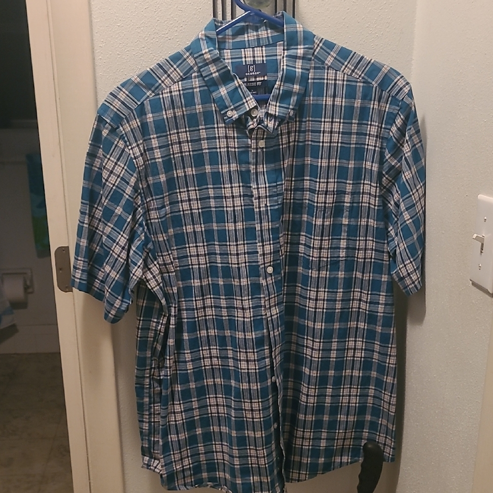 Men's Blue Plaid Shirt